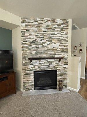 Fireplace remodel. We love it.