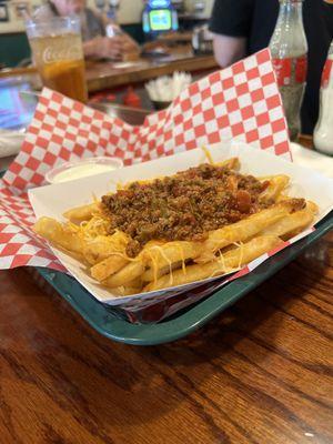 Cheese fries add chili (over priced @ $10.70 + $2)