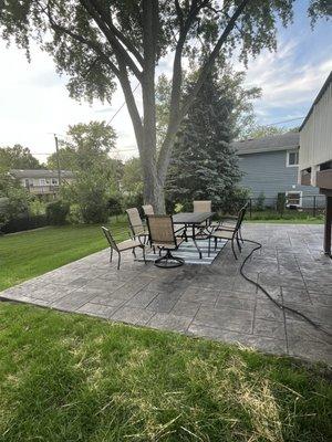 Stamped concrete patio