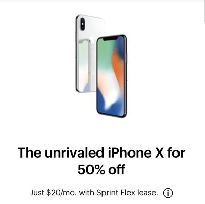 $20 a month iPhone X UNLIMITED DATA TALK AND TEXT