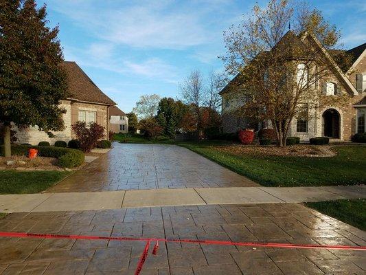 Stamped Concrete sealing in Burr Ridge IL. Www.diamondsealcoating.com Diamond Asphalt Sealcoating And Concrete