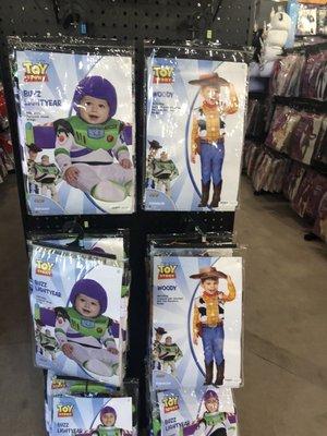 Infant, toddlers, and kids costumes are towards the front left of the shop.