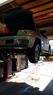 My man Hung helping me out with a differential and transmission fluid change