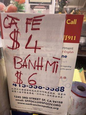 $6 for banh mi