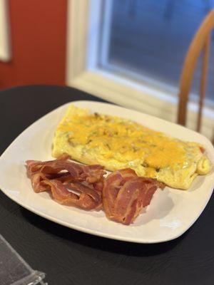 Ham and cheese omelette