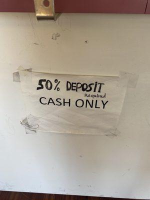 Cash only deposit