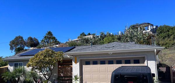 Solar panels on roof