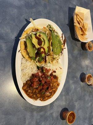 Fried crispy fish 2 Tacos Platter