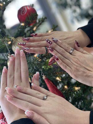 My step daughter and I had holiday nails done!