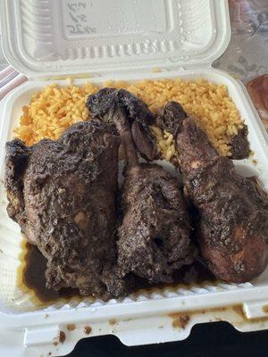 Jerk Chicken Platter Yellow Rice