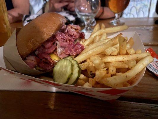 DTLA pastrami burger. $15 with fries.