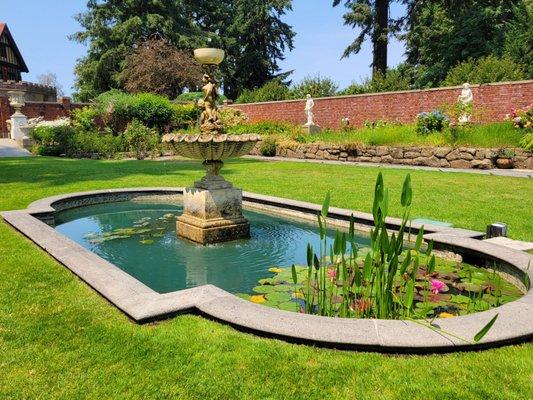 Main fountain in the garden.