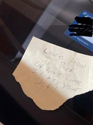 A resident left this on the vehicle.