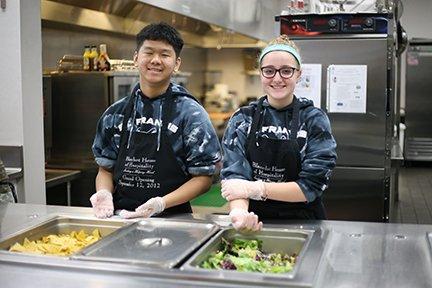 Student volunteers at Blanchet House.