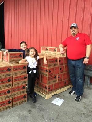 The Fierst Family helping out with Girl Scout pick up