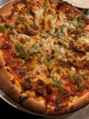 Green chili pizza