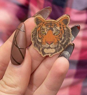 Wood Tiger sticker my daughter picked out, great souvenir and helps support the zoo!