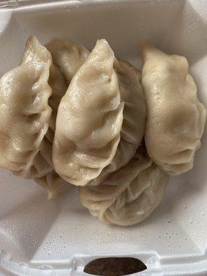 6 Steamed Vegetarian Dumplings. They were too dough-y and chewy. I don't really recommend it.