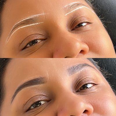 Brows mapping threading & hybrid tint