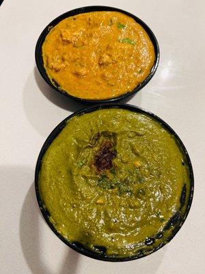 Channa saag & chicken korma