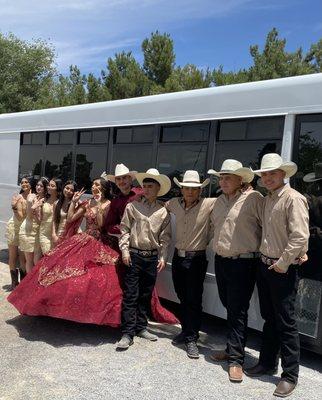 Quinceañera at party bus Las Vegas LLC