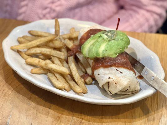 Breakfast Burrito with regular French Fries