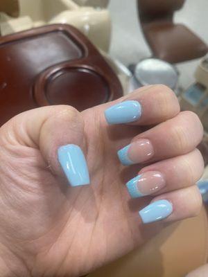 Acrylic nails with gel polish