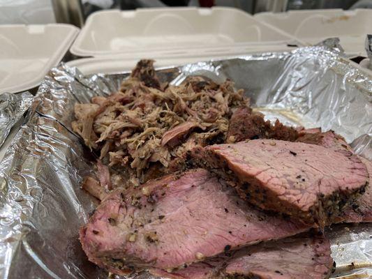 Pulled pork and Tri-tip