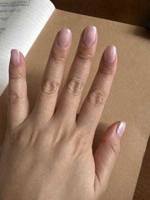 Gel manicure with chrome!