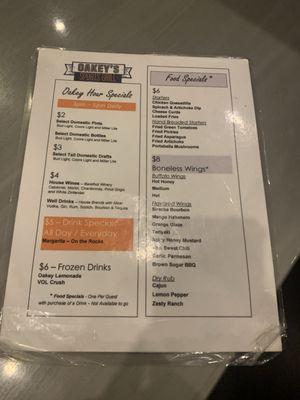 Special menu