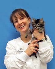 Dr. Strahon with Willow's Kitten