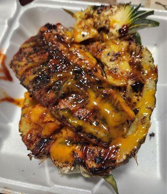 March is Caribbean month. Salmon pineapple bowl.