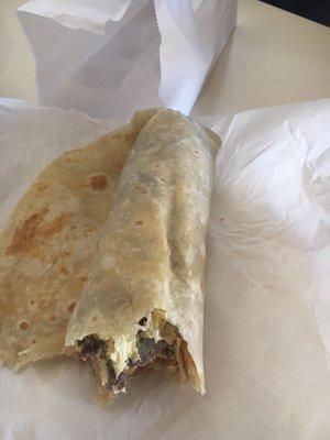 Steak Egg and Cheese Breakfast Burrito