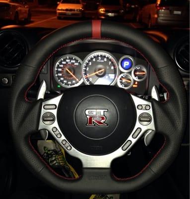 Aftermarket steering wheel installed on my 14 gtr