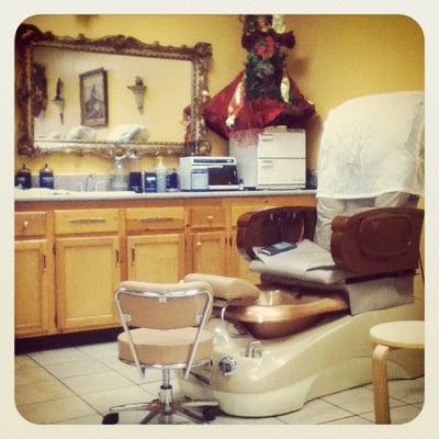 They have a total of 4 spas, very affordable! Pedicure for $19 which comes with a nice exfoliating sand scrub.  M/P for $28.