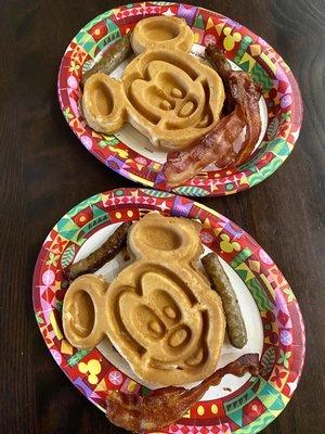 Mickey-shaped Waffles