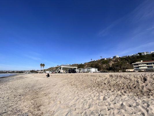 On the beach looking north