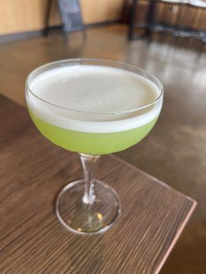 Cucumber Basil Gimlet... Hendricks gin, fresh cucumber, basil, lime juice, simple syrup