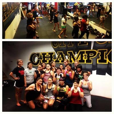 One of Many Women's Muay Thai Classes !! GO LADIES!!!