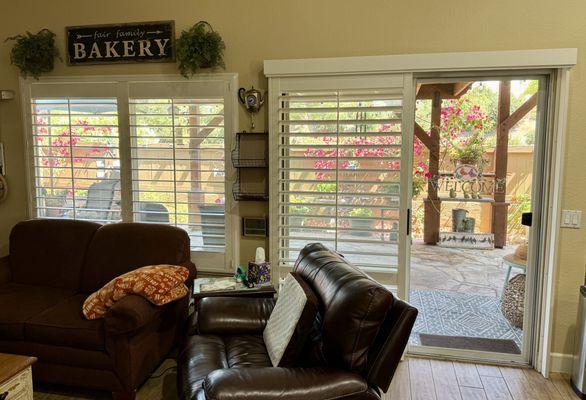 Sliding glass door in family room