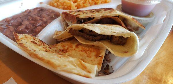 Carne asada quesadillas