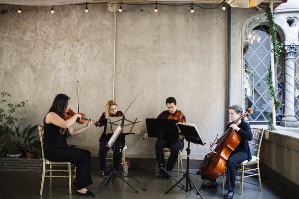 String quartet for our wedding! Photo credit: Lucille Lawrence