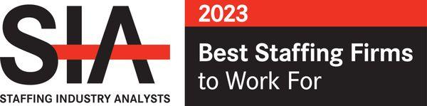 SIA 2023 "Best Staffing Firms to Work For" Award!