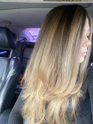 Honey blonde balayage