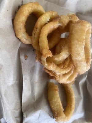 Onion rings.....size of onion rings and amount i got is a lot for less than 3 bucks