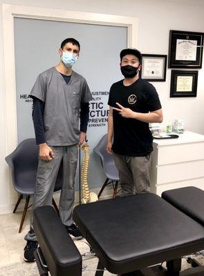 After getting aligned for the first time, Dr. Shah was down to take a photo. He knows his stuff. 10/10 would crack again.