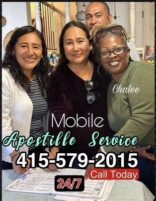 Mobile Apostille Service
Professional, and reliable Notary, that you can count on...

Call Chalee Today!