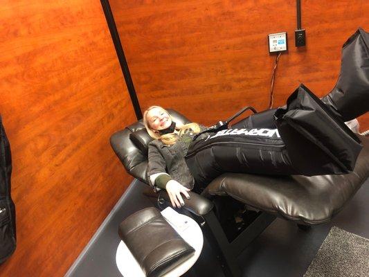 Normatec, zero gravity chair, compression therapy, muscle recovery