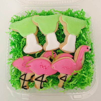 Summer Fun Margarita and Flamingo Cookie Box