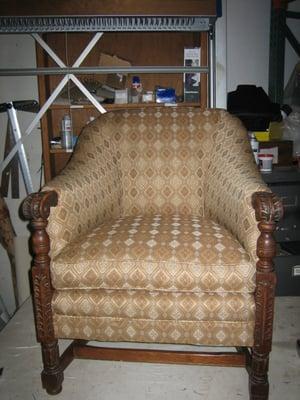 AFTER- Doctor's Office, Client Chair.  New foam, Dacron and fabric.